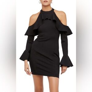 FREE PEOPLE Sweet Talk Cold Shoulder Dress Black Small